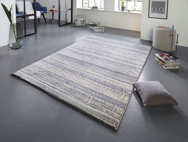 Arty Cachan Cream Grey Blue Rugs, Cream And Blue Rugs Uk