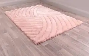 3D Carved Mumbai Pink Rug
