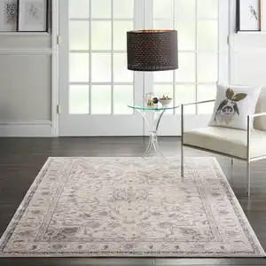 Silky Textures SLY08 Ivory Grey Rug