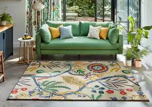 Scion Screen Printed Jackfruit & The Beanstalk Chai Sage 125706 Rug