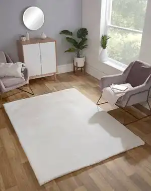 Luxe Faux Fur Ivory Rug