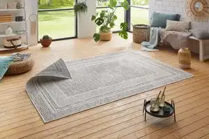 Pops Double Sided Indoor Outdoor 104252 Silver Rug