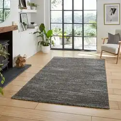 Flores Washable by Think 1930 Charcoal Rug