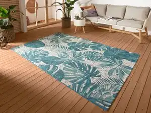 Flair Tropical Leaves Turqouise Rug