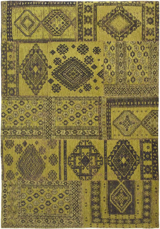 olive green or dark yellow and black bohemian rug