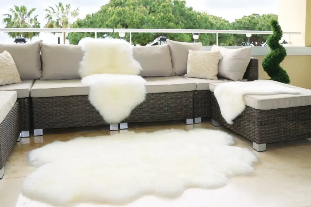 The SheepSkins Hug Natural rug