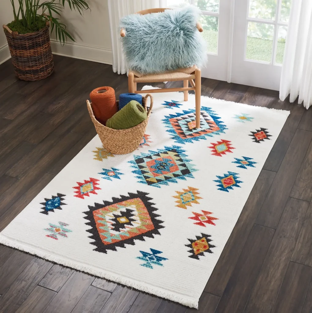 The Navajo Nourison NAV07 White rug