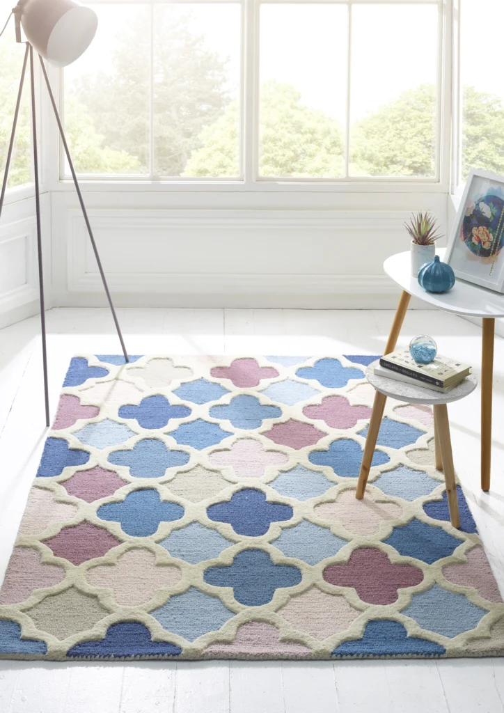 Trellis Multi Hug Pink Blue Rug