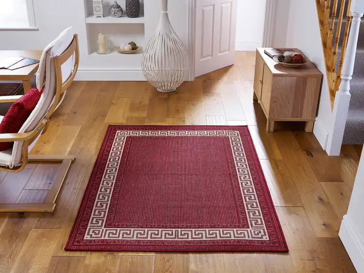 The Greek Key Flatweave Red rug