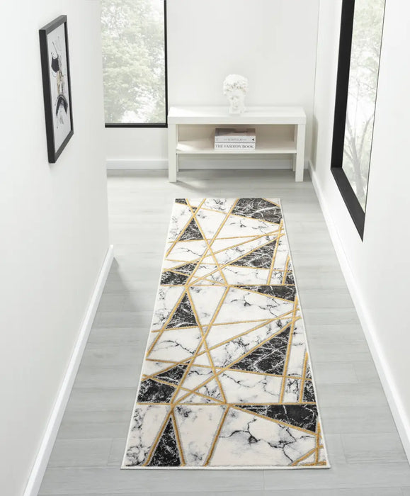 Bianco 0185MA Black Cream Rug