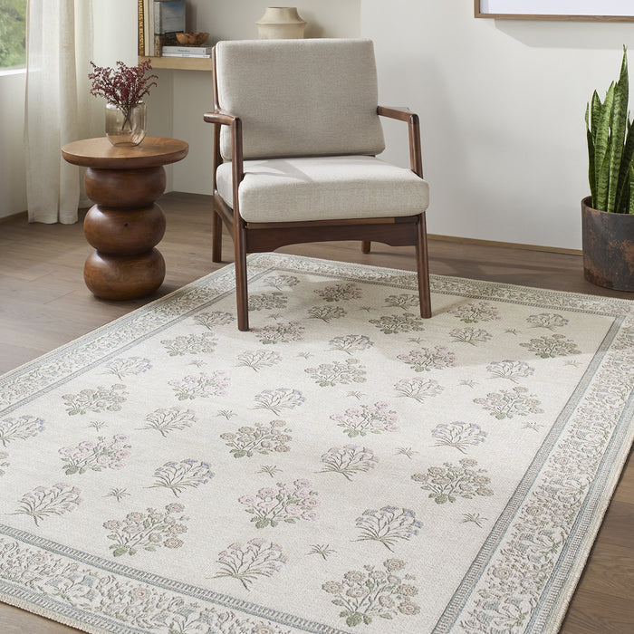 Thistle Washable Modern Floral THT2301 Rug