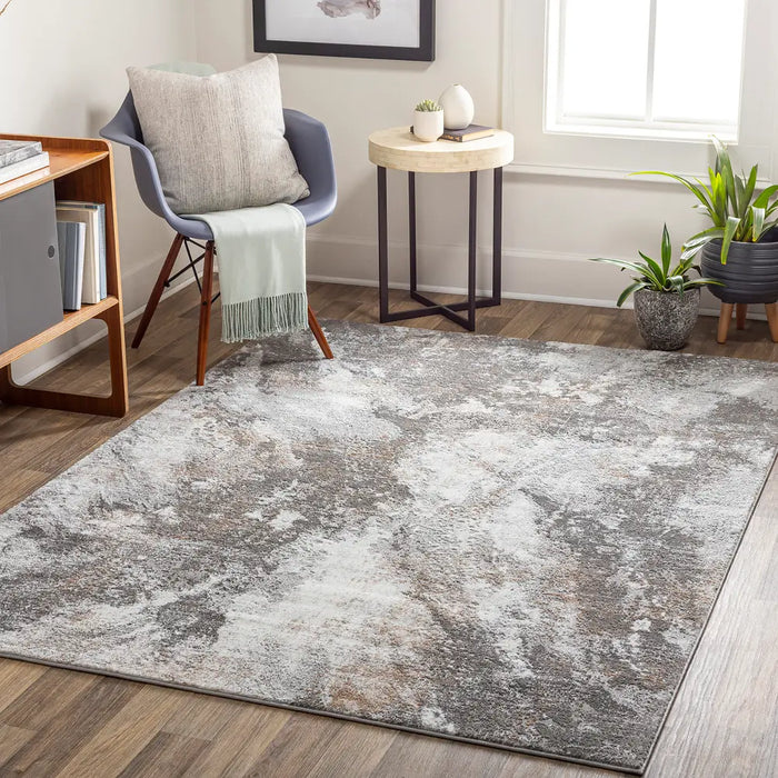 Allegro Abstract Grey Modern Marble Bedroom ALG2336 Rug