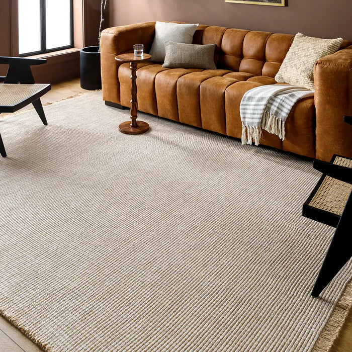Kimi Becki Owens X Livabliss Solid And Border Mocha Jute Area BOKM2302