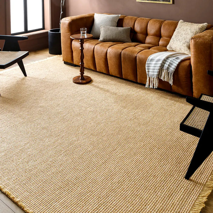 Kimi Becki Owens X Livabliss Solid And Border Brown Jute Area BOKM2303