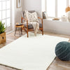 Claire Shaggy Solid Color Plush Pile OffWhite Area CDG2302
