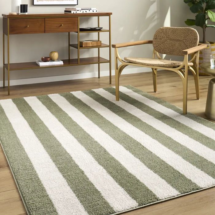 Fossay Shag Washable Modern High Pile Striped FSG2346 Rug