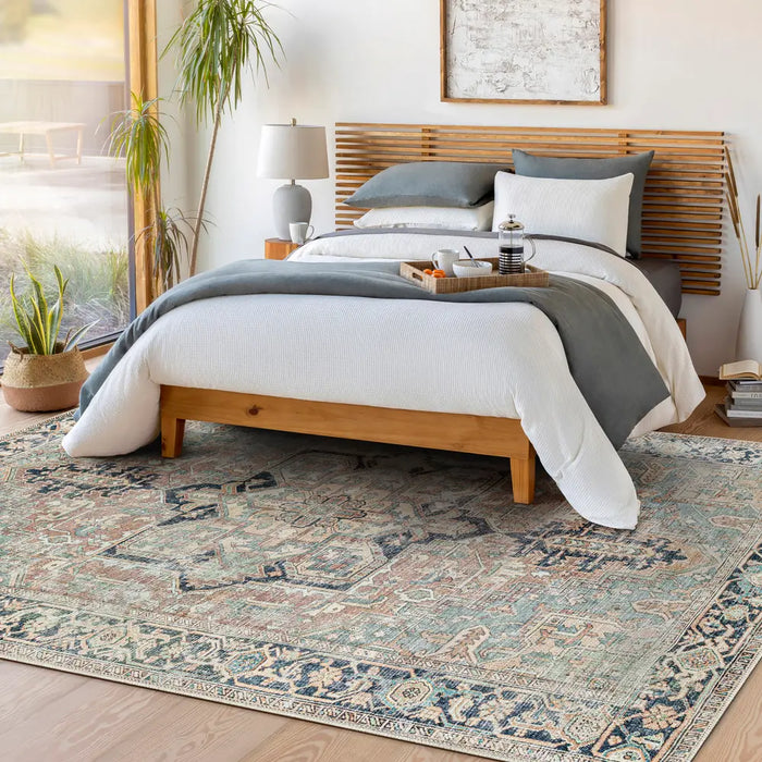 Dido Machine Washable Traditionnal Boho Sage Area KMR2307