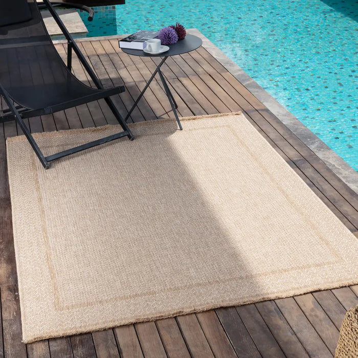 Nikki In- & Outdoor Cottage JuteLook Beige Area Rug MGE2306