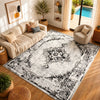Pisa Vintage Black Grey OffWhite Traditional Boho Living Dining Bedroom Rug PSS2314