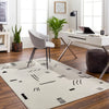 Pisa Modern OffWhite Black Living Dining Bedroom Rug PSS2356