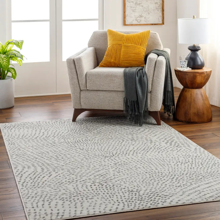 Yonina Scandi  Modern Beige/Grey Polka Dot Area Rug PSS2365