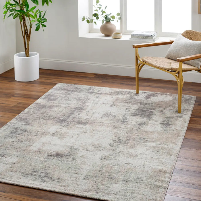 Topaz Abstract Modern Marble Light Brown/Charcoal Area Rug ROM2408