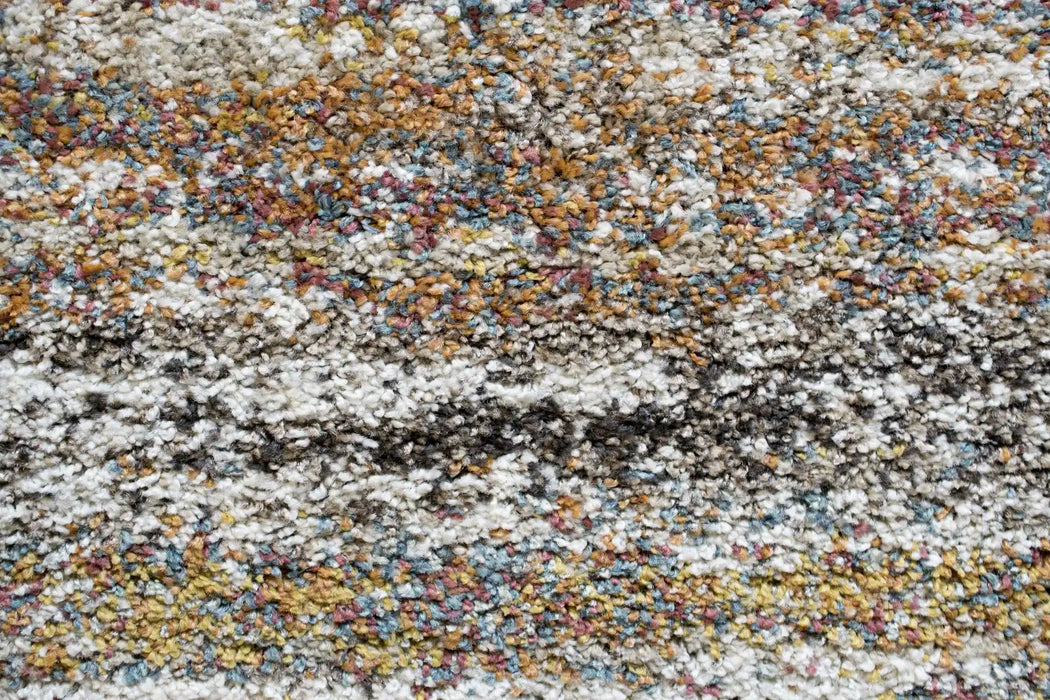 Mastercraft mehari 023 0094 6969 Yellow, Multicoloured Living Room Shaggy Rug.
