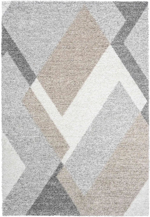 Mastercraft mehari 023 0314 6262 Grey, Beige, Ivory, Multicoloured, Cream Living Room Shaggy Rug.