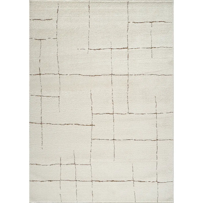 Ava Scandi Modern High Pile Ivory/Brown Area FEU2310