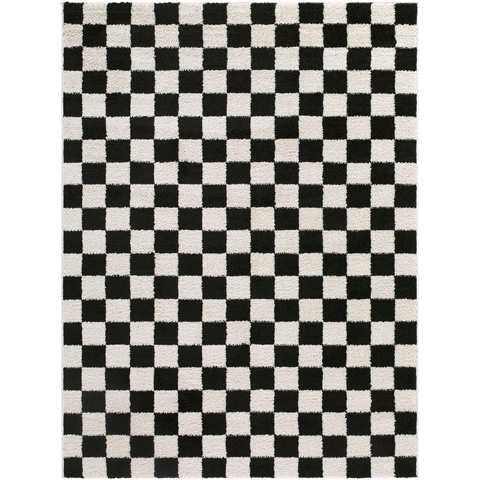 Fossay Shag Washable Modern High Pile Checkered FSG2347 Rug