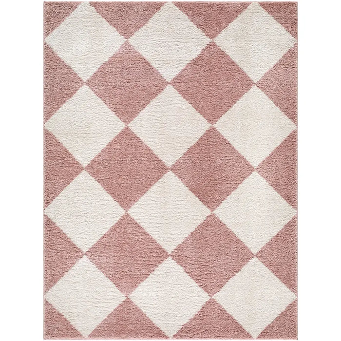 Fossay Shag Washable Modern High Pile Diamond Pattern FSG2355 Rug