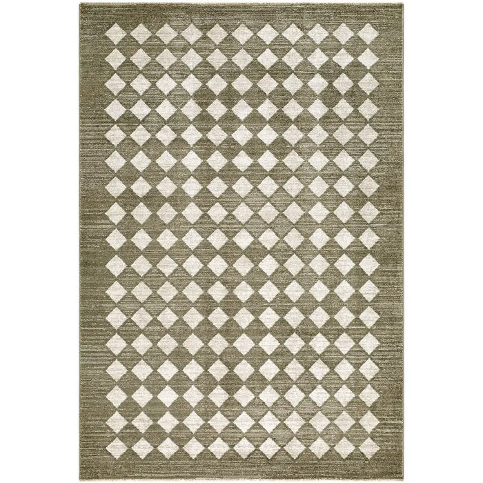 Galey Alix Myrtle Avenue VII Geometric Diamond Pattern Fringe GAMY2306 Rug