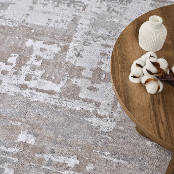 Organa Abstract Modern Marble White/Beige Area Rug LSR2343