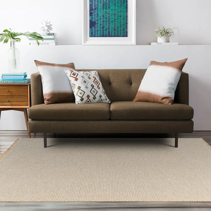 Kimi Becki Owens X Livabliss Solid And Border Grey Jute Area BOKM2304