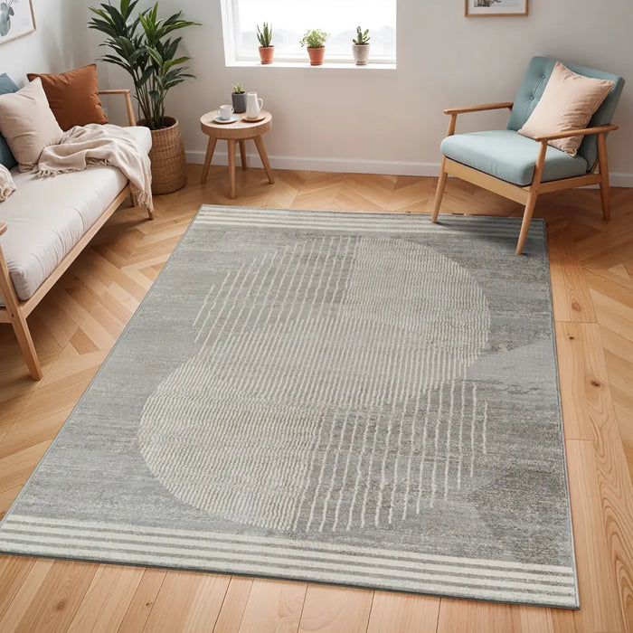 Enso2 Scandi  Geometric Light Grey Rug FSA2375