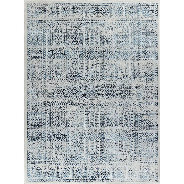 Dania Vintage Oriental Boho Blue/White Rug FSA2387