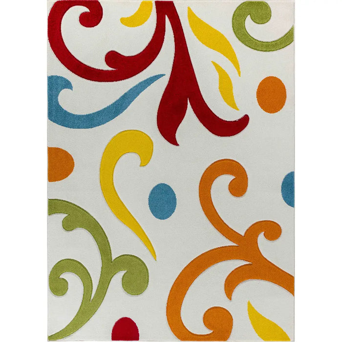 Limburg Modern Orange Yellow Green Blue Graphic Living Dining Bedroom Rug LBU2317