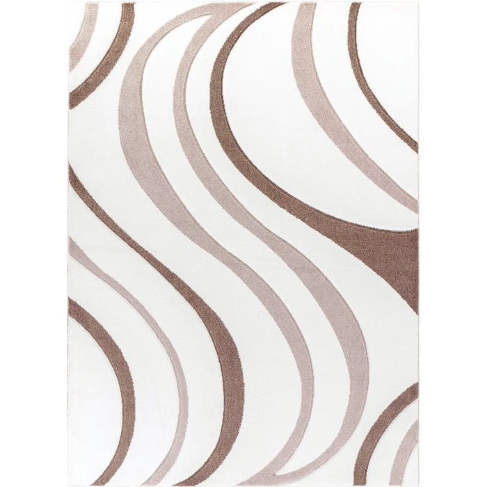 Limburg Modern Brown White Graphic Living Dining Bedroom Rug LBU2319