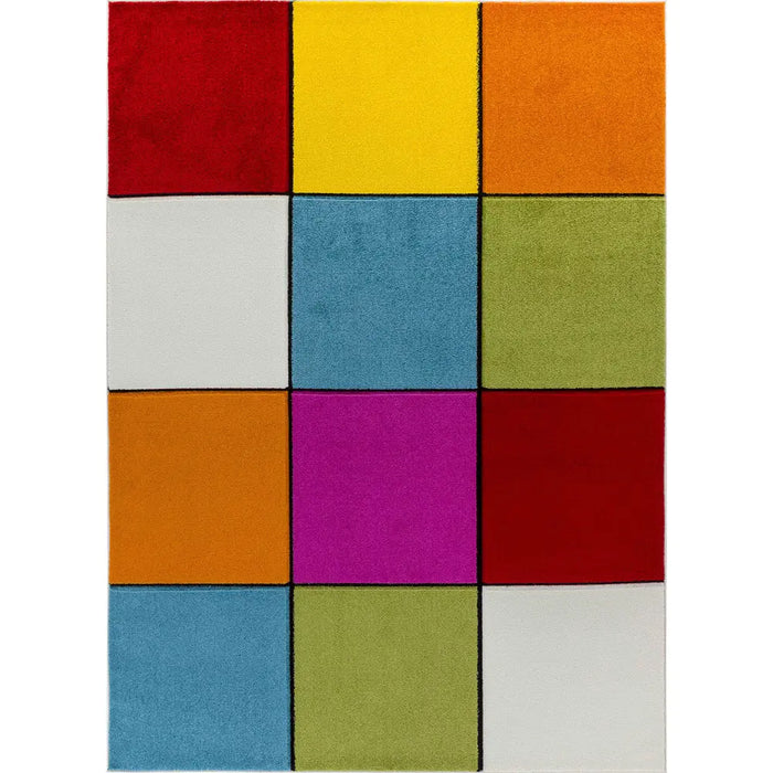 Limburg Geometric Orange Yellow Green Blue Graphic Living Dining Bedroom Rug LBU2323