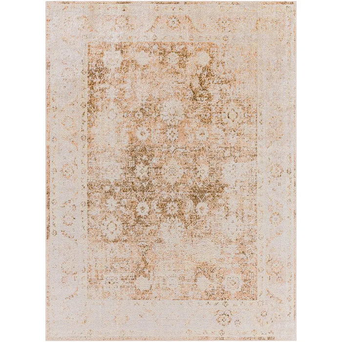 Anseline Machine Washable Oriental Boho Rust Area LLL2354