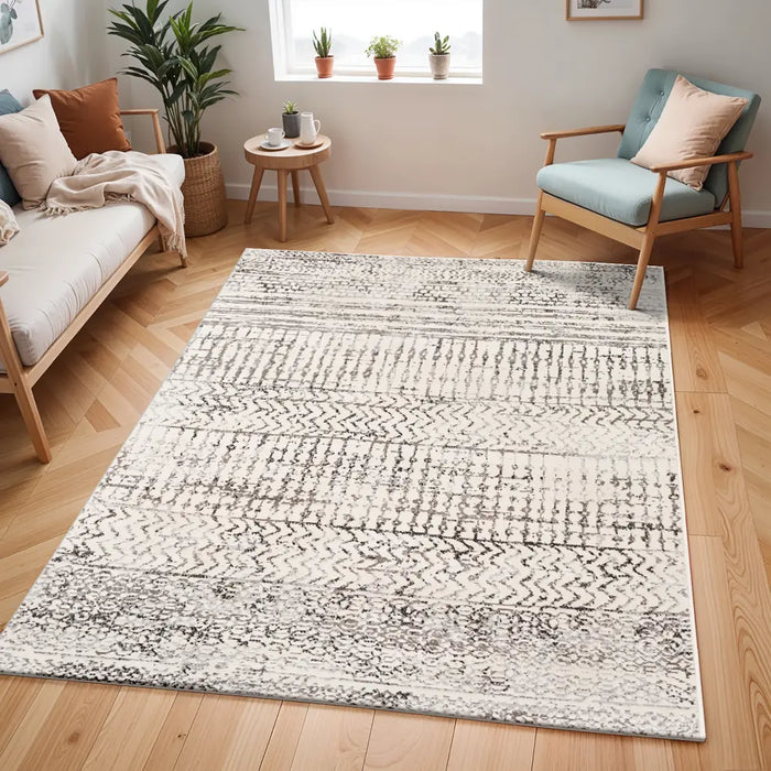 Makiki Scandi  Global Light Grey Area Rug PSS2310