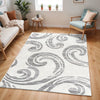 Pisa Modern Grey OffWhite Black Living Dining Bedroom Rug PSS2320