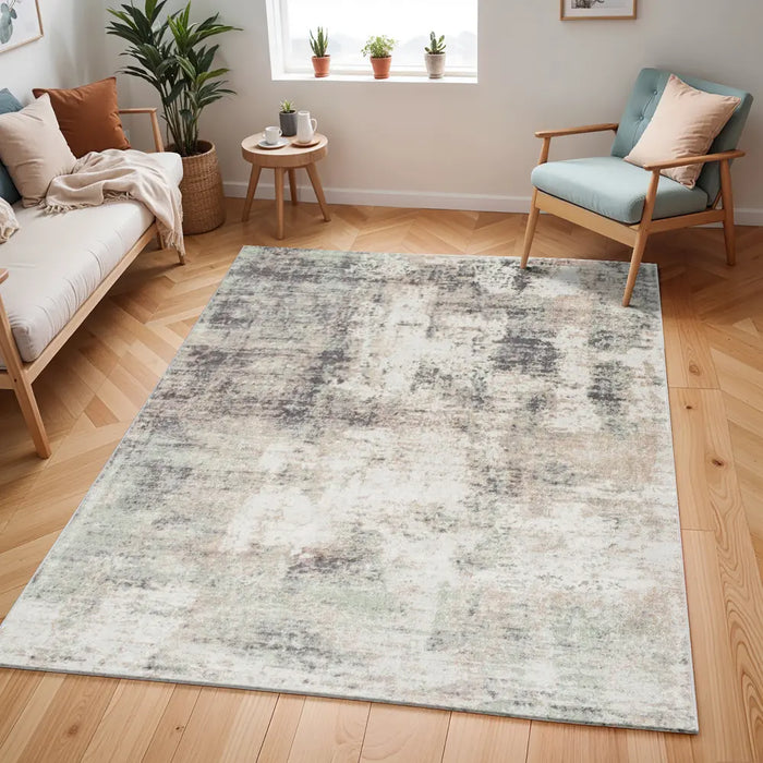Topaz Abstract Modern Marble Light Brown/Charcoal Area Rug ROM2408