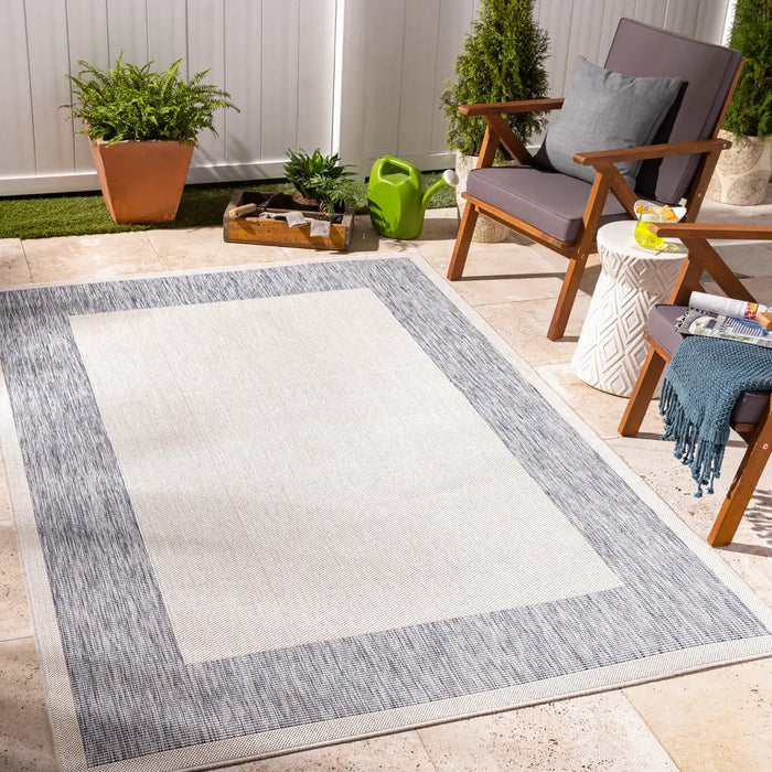 Layla In- & Outdoor Blue Ivory Cottage Rug TRG2367