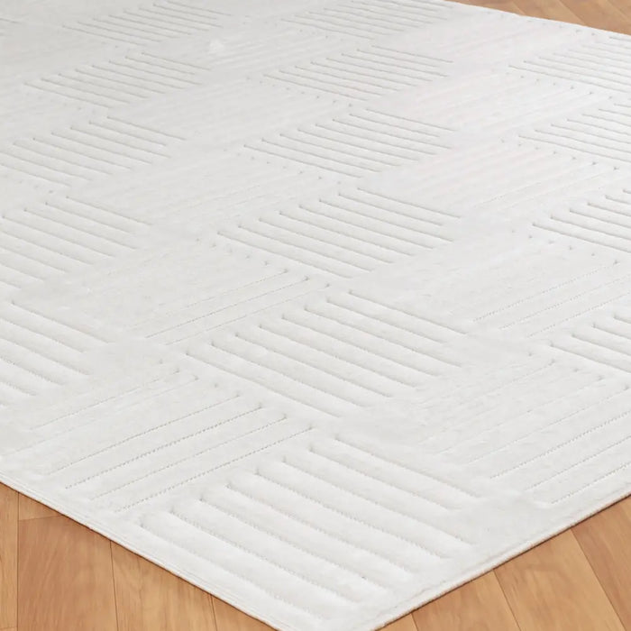 Midori In- & Outdoor 3D High & Low Pile Textured Beige Rug LMM2314