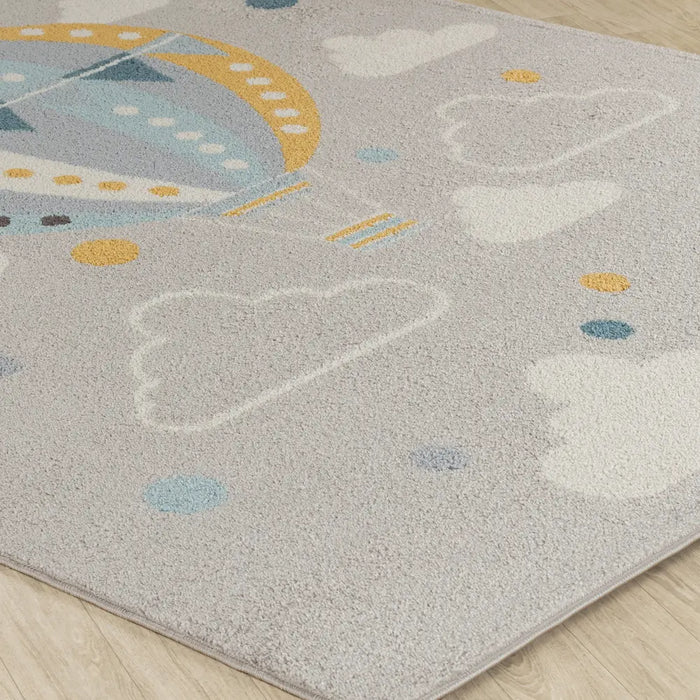 Monty Kids Modern Multicolour/Grey Bedroom Rug AKR2360