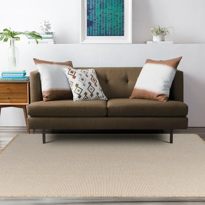 Kimi Becki Owens X Livabliss Solid And Border Mocha Jute Area BOKM2302