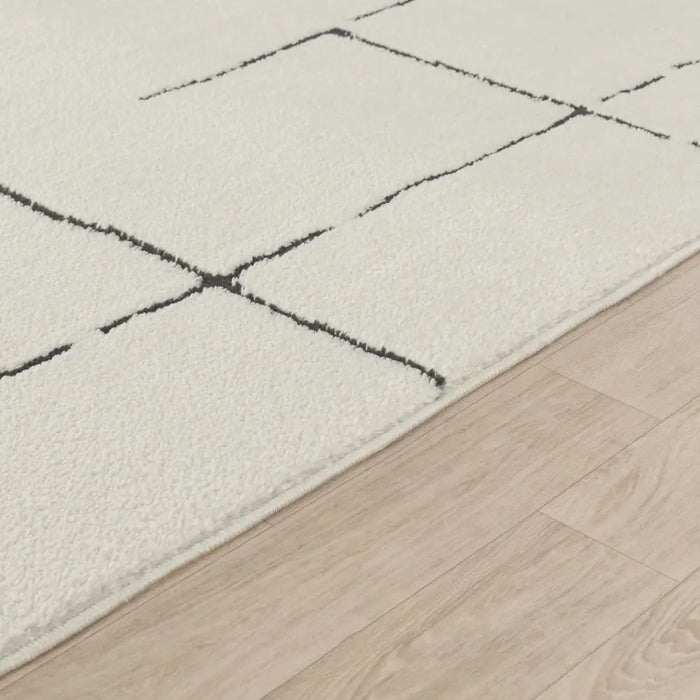 Ava Scandi Modern High Pile Ivory/Black Area FEU2300