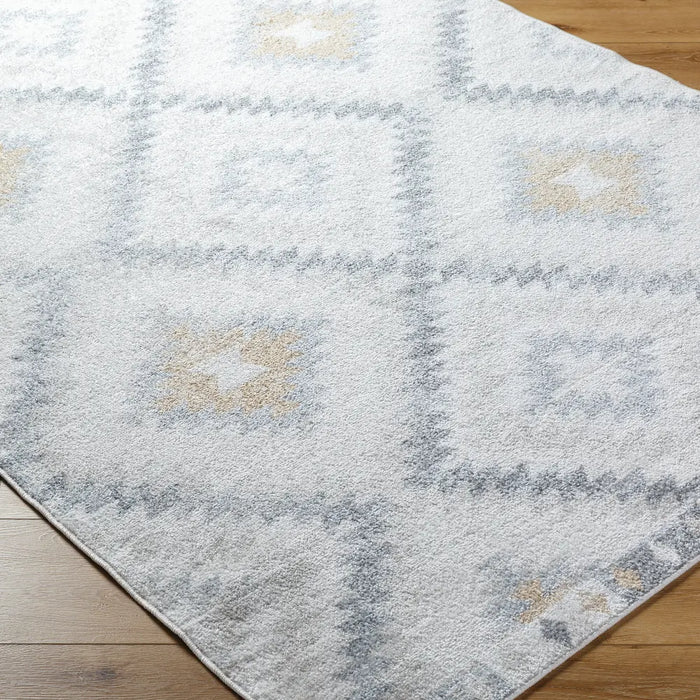 Harput-Rustic Beige Grey Brown Graphic Diamond Pattern Living Dining Bedroom Rug HAP1166
