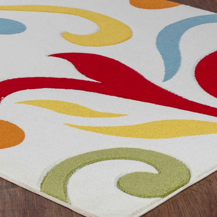 Limburg Modern Orange Yellow Green Blue Graphic Living Dining Bedroom Rug LBU2317